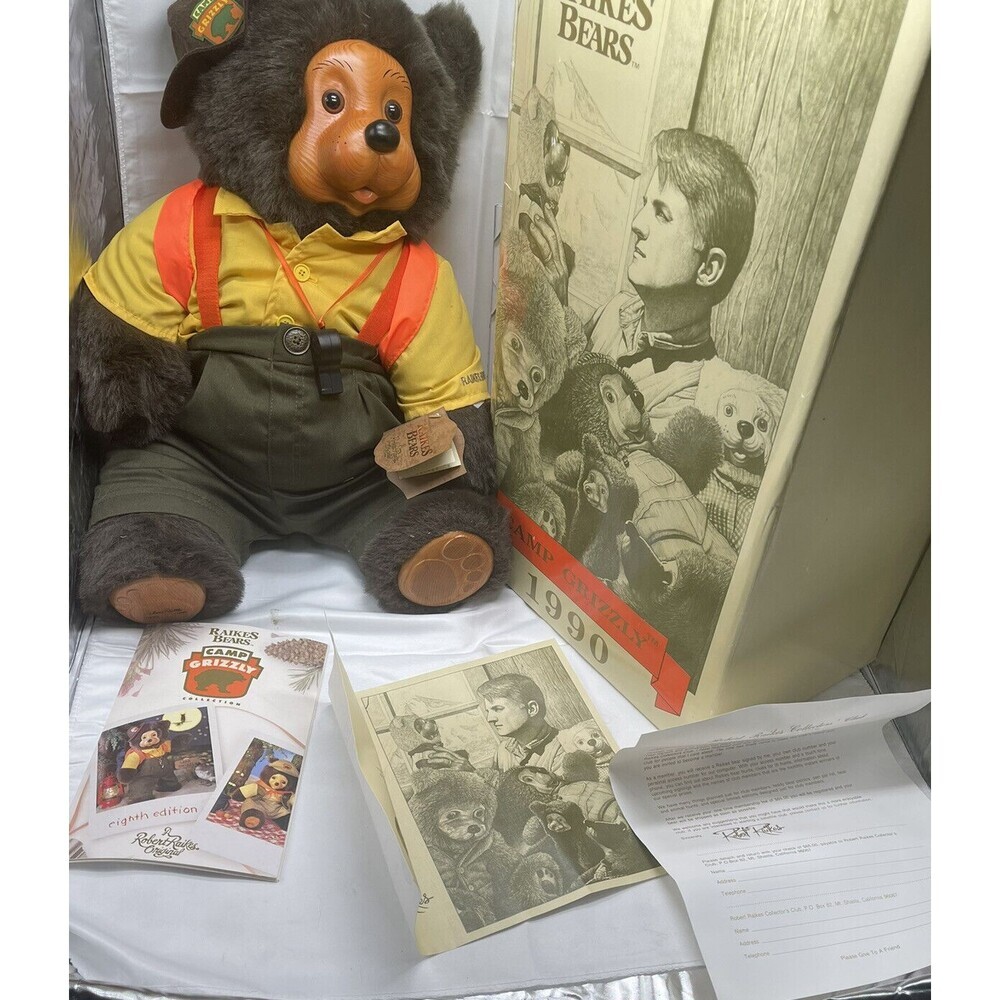 ROBERT RAIKES BEAR " CAMP GRIZZLY " "Wendell" Bear Limited Edition 1990 Vintage